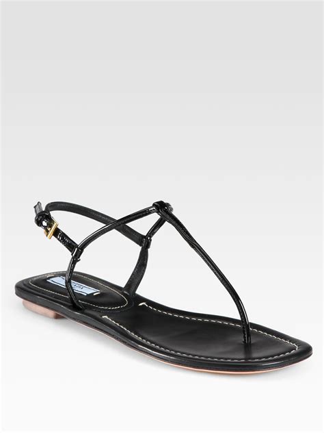 prada patent logo thong sandal|Prada Sandals for Women .